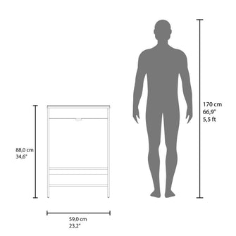 Mueble Para Lavamanos Lorenzo, Wengue, Incluye Lavamanos Praia 60 ZF