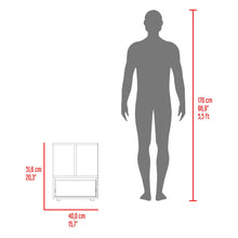 Mesa de Noche Mike, Avellana y Blanco Duqueza, con un cajon multiusos