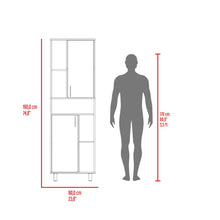 Alacena Bryce, Blanco Duqueza y Fresno Europeo, con manijas metálicas y con gran espacio de almacenamientos