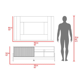Mesa Para Tv Odell, Milan y Roble Natural, Para Televisor desde 50" a 65"
