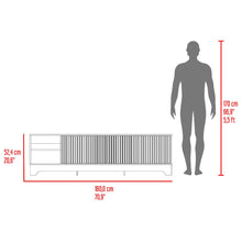 Mesa para TV Smith, Nogal Europeo y Roble Natural , con puerta corrediza