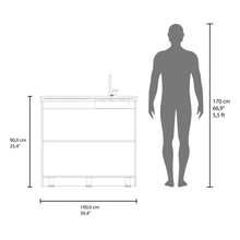 Gabinete Inferior Cantabria, Kronos Blanco y Kronos Wengue, con dos Puertas Abatibles- Mesón derecho y Grifería ZF
