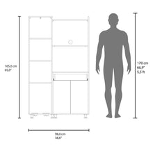 Alacena Multiusos Panter Eco, Kronos Blanco, Una puerta abatible y variedad de entrepaños ZF
