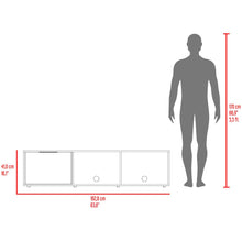 Mesa Para Tv Dorne, Fresno Europeo y Blanco, Con Puerta Abatible, Para Televisor Hasta 65"