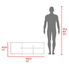 Mesa Para Tv Noah, Wengue y Blanco Duqueza, para tv de hasta 55 pulgadas ZF