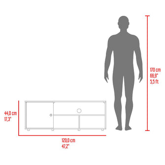 Mesa Para Tv Noah, Wengue y Blanco Duqueza, para tv de hasta 55 pulgadas ZF