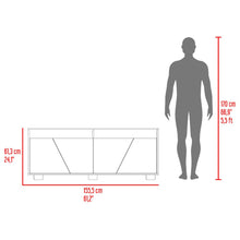 Mesa Para Tv Orus, Fresno Europeo y Nogal, con Espacio Para Televisor de 70 Pulgadas