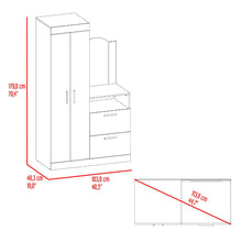 Closet Tocador Praga, Wengue, con diseño moderno incluye Espejo