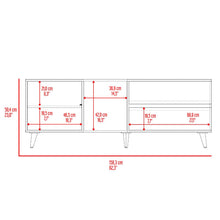 Mesa Para Tv Bored, Cartagena y Blanco, con Espacio Para Televisor de Hasta 60 Pulgadas