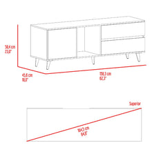 Mesa Para Tv Bored, Cartagena y Blanco, con Espacio Para Televisor de Hasta 60 Pulgadas
