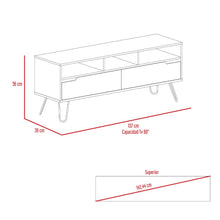 Mesa para TV Cleo, Café Claro y Wengue, con patas de metal