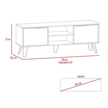 Mesa para Tv Ali, Café Claro y Wengue, con espacio para Televisor de 65 Pulgadas