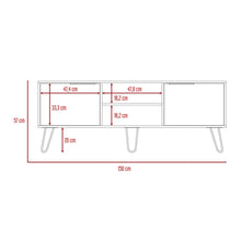 Mesa para Tv Ali, Café Claro y Wengue, para Tv para 65 Pulgadas