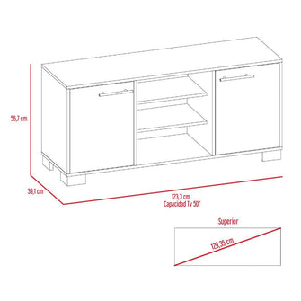 Mesa Para Tv Marsel, Castaño y Café Claro, con Dos Puertas