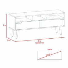 Mesa para TV Raichel, Nogal y Plata Oscuro, para Televisor de 60 Pulgadas