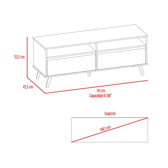 Mesa Para Tv Besk, Avellana y Blanco, Para Televisor de 65 Pulgadas