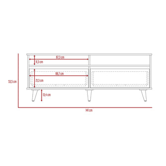 Mesa Para Tv Besk, Avellana y Blanco, Para Televisor de 65 Pulgadas