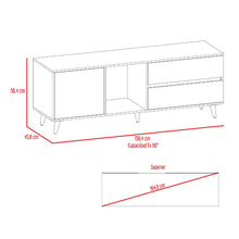 Mesa Para Tv Bored, Beige y Blanco, con Espacio Para Televisor de Hasta 60 Pulgadas
