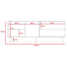 Mesa Para Tv Bored, Beige y Blanco, con Espacio Para Televisor de Hasta 60 Pulgadas