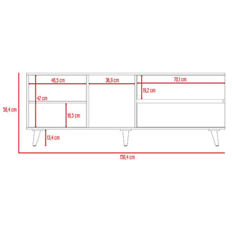 Mesa Para Tv Bored, Beige y Blanco, con Espacio Para Televisor de Hasta 60 Pulgadas