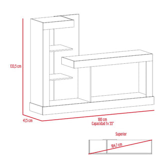Mesa Para Tv Samir, Café Claro, con Espacio Para Televisor de Hasta 55 Pulgadas