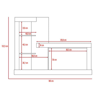 Mesa Para Tv Samir, Miel y Blanco, con Espacio Para Televisor de Hasta 55 Pulgadas