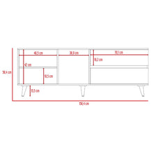 Mesa Para Tv Nashira, Fresno Europeo y Plata Oscuro, con Espacio Para Televisor de Hasta 65 Pulgadas