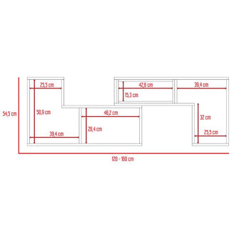 Mesa Para Tv Ascher Beige y Blanco Para Televisor de 50 Pulgadas