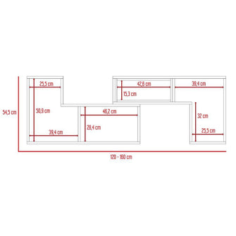 Combo para Sala, Ascher, Incluye Biblioteca, Mesa de Centro y Mesa para TV, Wengue y Blanco