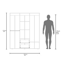 Closet Bariloche Eco, Kronos Nogal, Moderno con Variedad De Entrepaños, cuatro puertas y dos cajones ZF