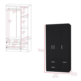 Closet Cebres, Wengue, con cuatro puertas y dos cajones ZF