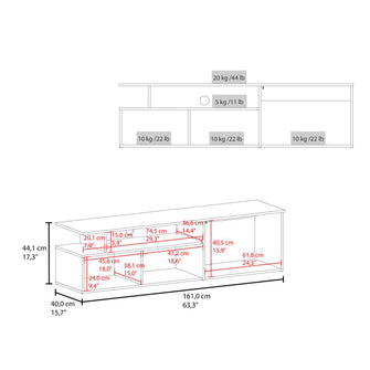 Mesa para TV Seman, Fresno Europeo y Blanco, con capacidad de TV hasta 70'' ZF