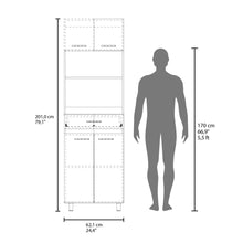 Modulo Microondas Eris, Fresno Europeo y Blanco Duqueza, con cuatro puertas abatible ZF