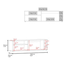 Mesa para TV Sunta, Blanco, con amplios espacios para ubicar dispositivos de entretenimiento 70" ZF