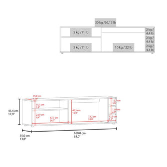 Mesa para TV Sunta, Wengue, con amplios espacios para ubicar dispositivos de entretenimiento 70" ZF