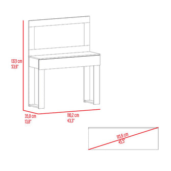 Mueble Tocador Leila, Bardolino, con espacio para ubicar maquillaje incluye espejo