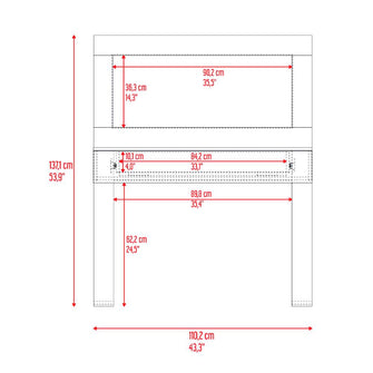 Mueble Tocador Leila, Bardolino, con espacio para ubicar maquillaje incluye espejo