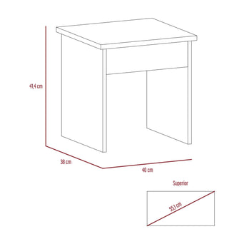 Mueble Multiusos Wesley, Wengue y Miel, con Cuatro Cajones Para Ubicar Maquillaje