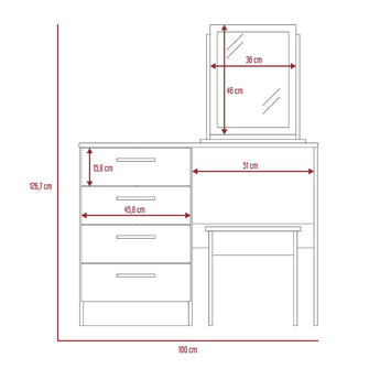 Combo Para Habitación Gennesi, Incluye Closet - Cama - Organizador - Mueble tocador - Mesa de Noche