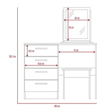 Mueble Multiusos Wesley, Wengue y Miel, con Cuatro Cajones Para Ubicar Maquillaje