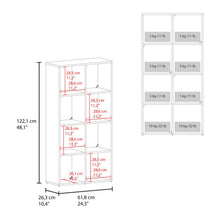 Biblioteca Cubica Lena, Blanco Duqueza, con 4 Cajas de Tela para Organizar Elementos ZF