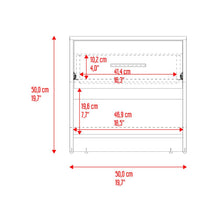 Mesa de Noche Ader, Plata Oscuro y Fresno Europeo, facil armado e instalación