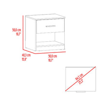 Mesa de Noche Giroa, Plata Oscuro y Fresno Europeo, con espacio para colocar objetos decorativos