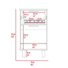 Mesa de Noche Secret, Wengue, con una puerta y cajón secreto