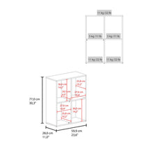 Mesa Auxiliar Pequeña Vicco, Kronos Blanco, Con 2 contenedores en tela para almacenamiento ZF