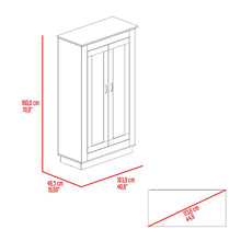 Vitrina Auxiliar Nereida, Avellana, con Dos Puertas Abatibles y Múltiples Entrepaños