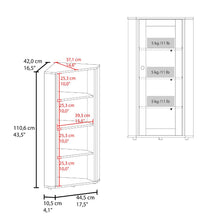 Vitrina Esquinera Genova, Blanco, con una puerta y cuatro entrepaños
