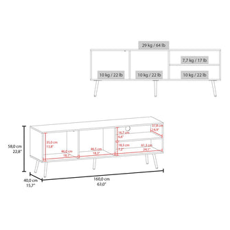 Mesa para TV Vulanno, Blanco Duqueza, con una puerta abatible 70" ZF