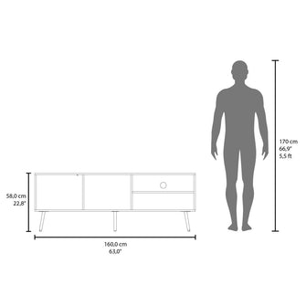 Mesa para TV Vulanno, Blanco Duqueza, con una puerta abatible 70" ZF