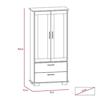 Mueble Multiusos Clasic, Wengue y Cobre, con Dos Cajones